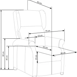 Garnero Arredamenti Poltrone Relax|Poltroncine Imbottite-Poltrona reclinabile imbottita in velluto Cassiopea Nero