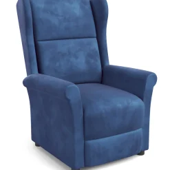 Garnero Arredamenti Poltroncine Imbottite|Poltrone Relax-Poltrona reclinabile imbottita in velluto Cassiopea Blu