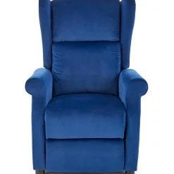 Garnero Arredamenti Poltroncine Imbottite|Poltrone Relax-Poltrona reclinabile imbottita in velluto Cassiopea Blu