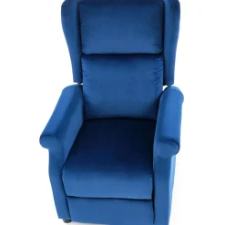 Garnero Arredamenti Poltroncine Imbottite|Poltrone Relax-Poltrona reclinabile imbottita in velluto Cassiopea Blu