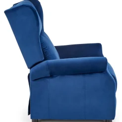 Garnero Arredamenti Poltroncine Imbottite|Poltrone Relax-Poltrona reclinabile imbottita in velluto Cassiopea Blu