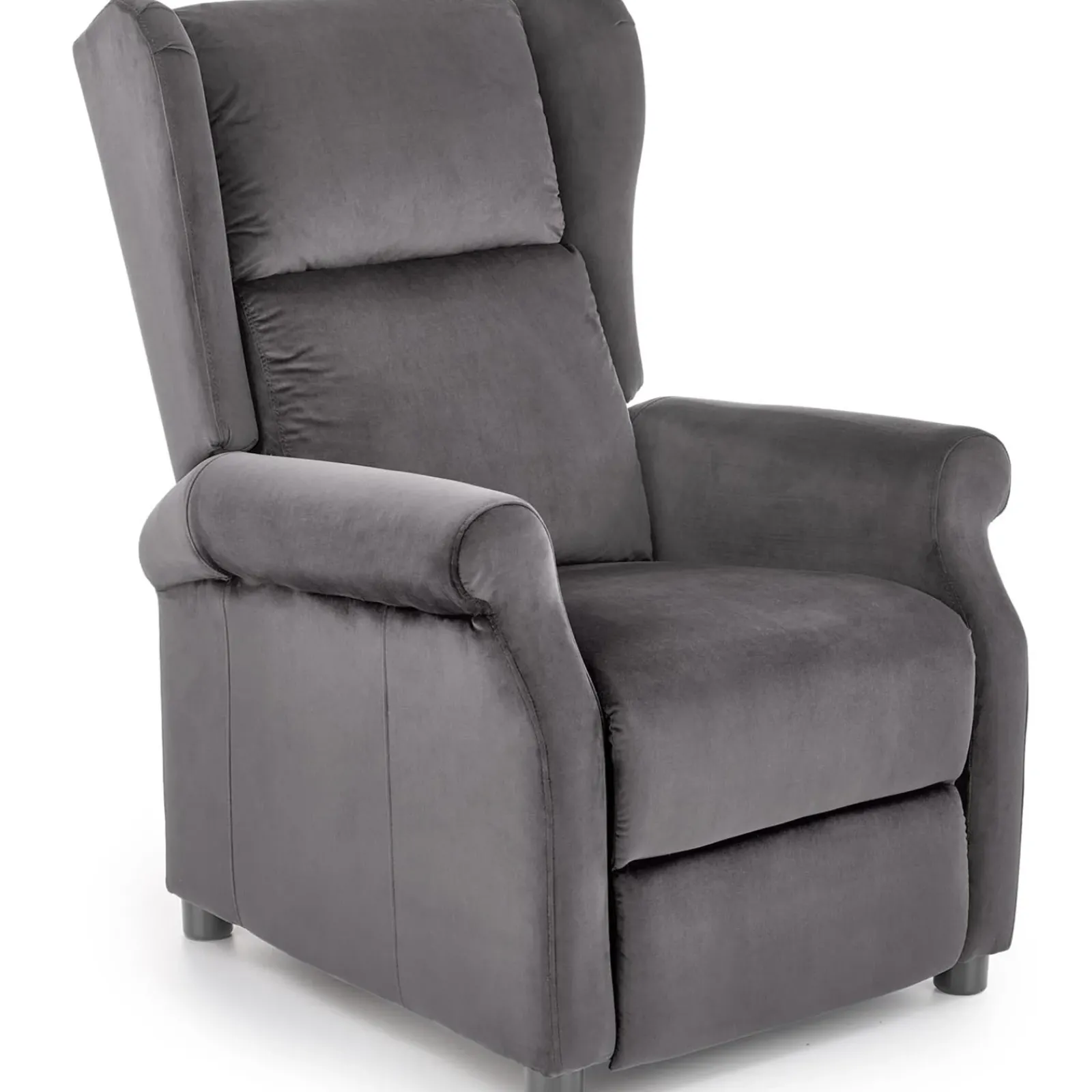 Garnero Arredamenti Poltrone Relax|Poltroncine Imbottite-Poltrona reclinabile imbottita in velluto Cassiopea Grigio