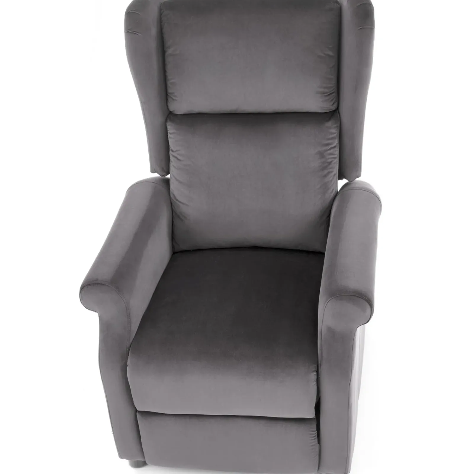 Garnero Arredamenti Poltrone Relax|Poltroncine Imbottite-Poltrona reclinabile imbottita in velluto Cassiopea Grigio