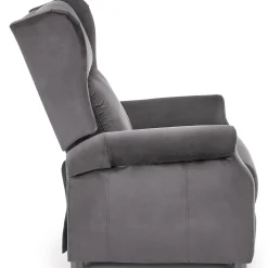 Garnero Arredamenti Poltrone Relax|Poltroncine Imbottite-Poltrona reclinabile imbottita in velluto Cassiopea Grigio