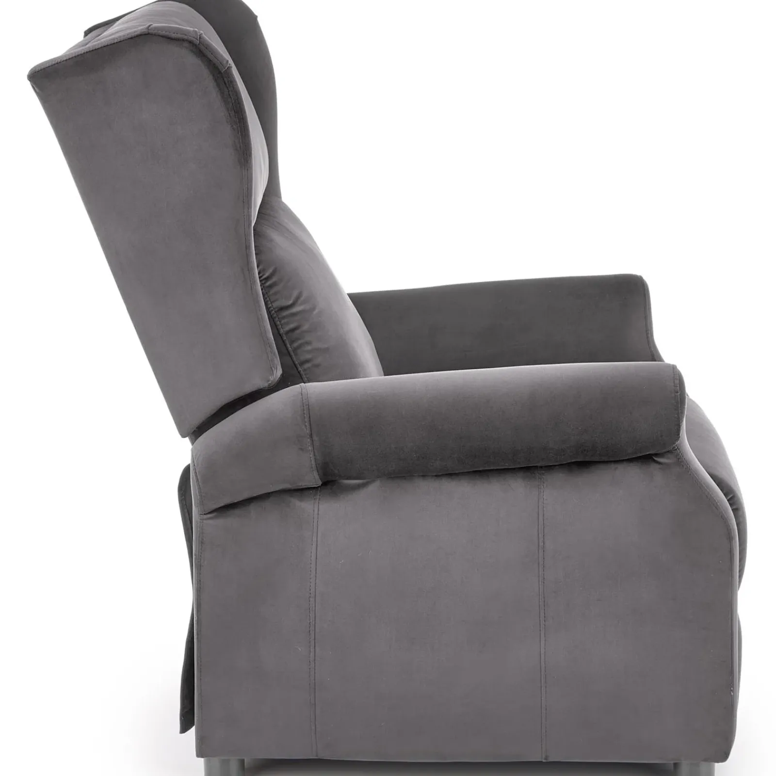 Garnero Arredamenti Poltrone Relax|Poltroncine Imbottite-Poltrona reclinabile imbottita in velluto Cassiopea Grigio