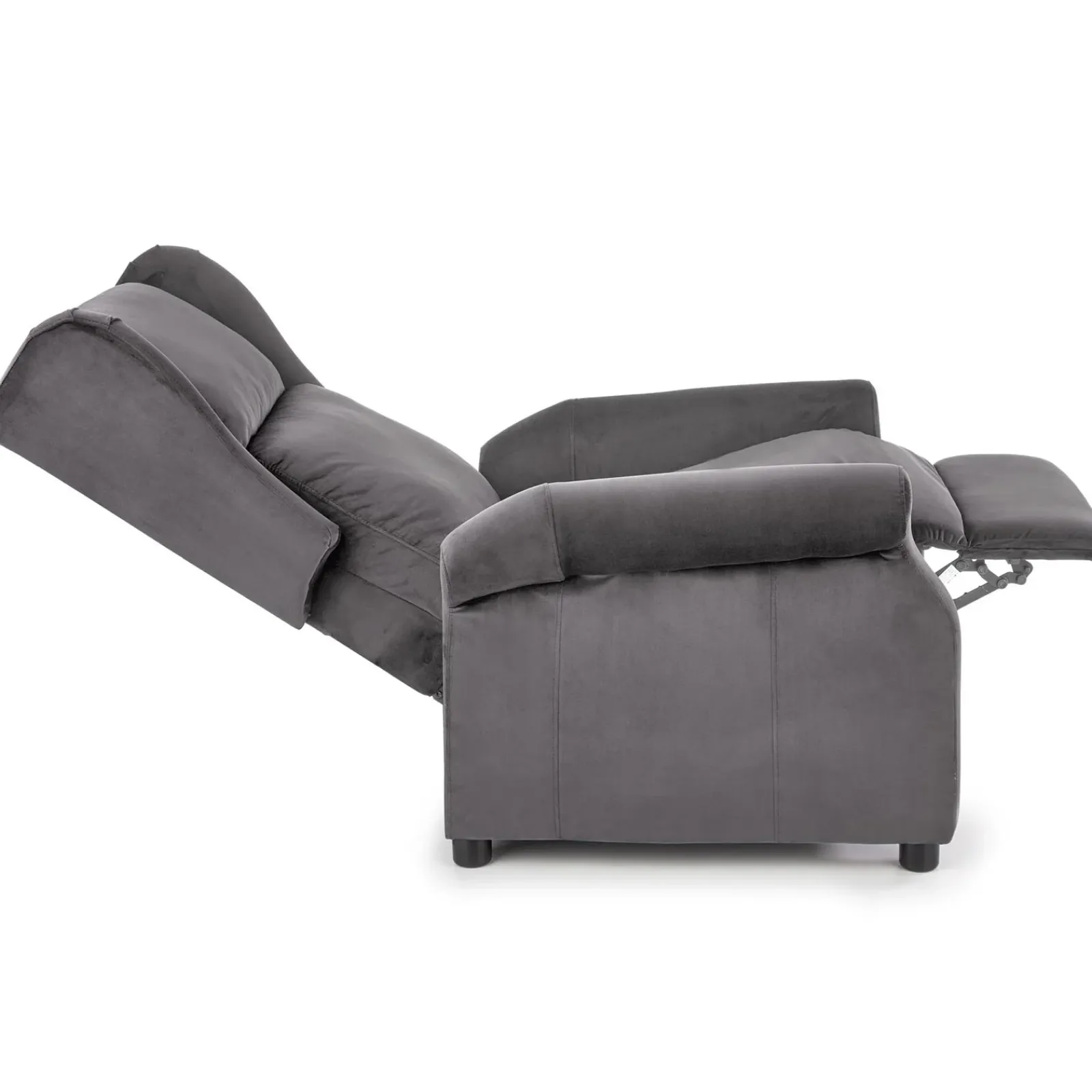 Garnero Arredamenti Poltrone Relax|Poltroncine Imbottite-Poltrona reclinabile imbottita in velluto Cassiopea Grigio