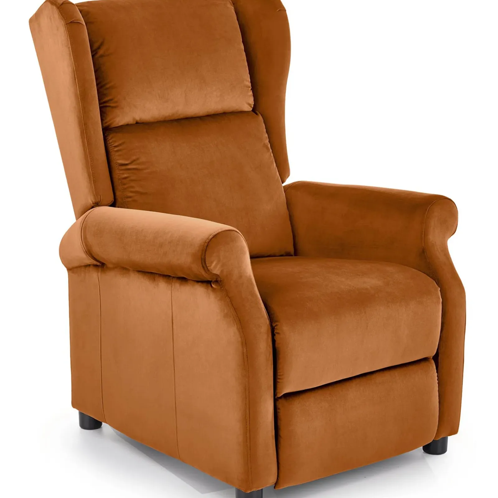 Garnero Arredamenti Poltrone Relax-Poltrona reclinabile imbottita in velluto terracotta Cassiopea Arancio