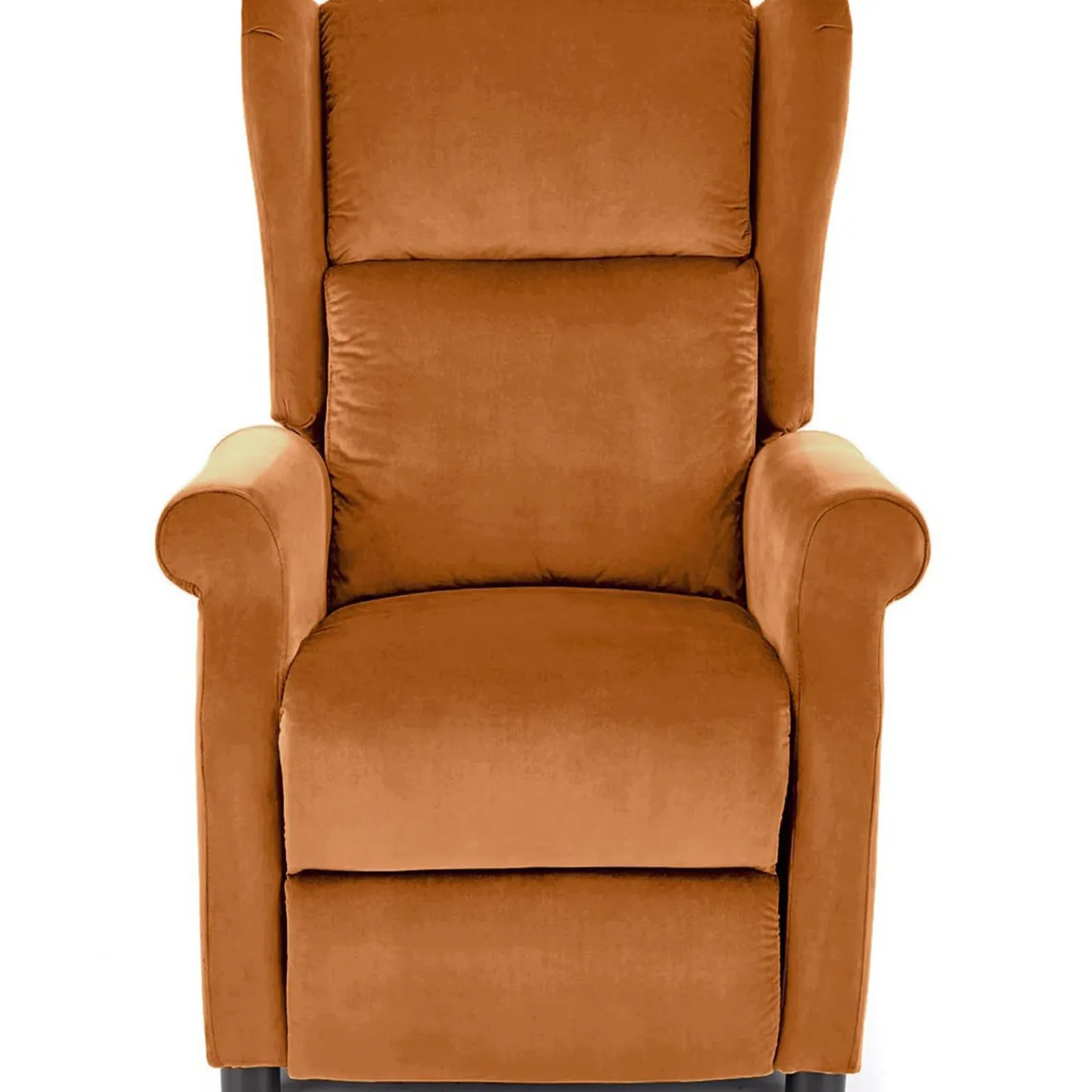 Garnero Arredamenti Poltrone Relax-Poltrona reclinabile imbottita in velluto terracotta Cassiopea Arancio