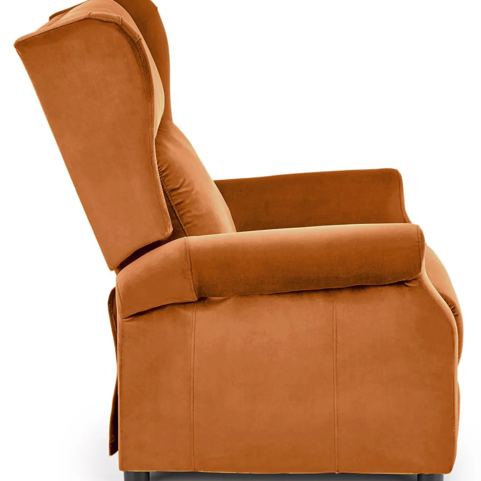 Garnero Arredamenti Poltrone Relax-Poltrona reclinabile imbottita in velluto terracotta Cassiopea Arancio