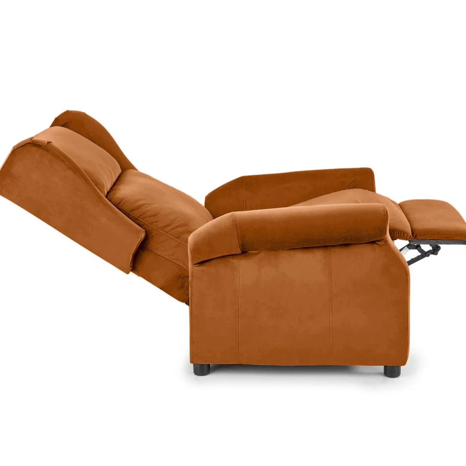 Garnero Arredamenti Poltrone Relax-Poltrona reclinabile imbottita in velluto terracotta Cassiopea Arancio