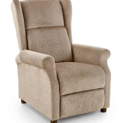 Garnero Arredamenti Poltrone Relax|Poltroncine Imbottite-Poltrona reclinabile massaggiante imbottita in tessuto Elion Beige