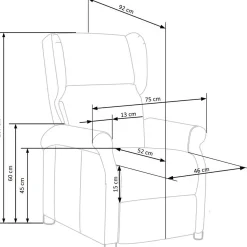 Garnero Arredamenti Poltrone Relax|Poltroncine Imbottite-Poltrona reclinabile massaggiante imbottita in tessuto Elion Grigio