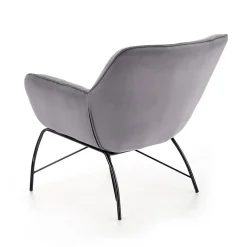 Garnero Arredamenti Poltrone Design|Poltrone Relax-Poltrona relax da sala in velluto grigio nero Indiana