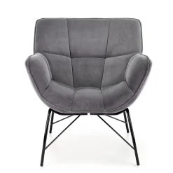 Garnero Arredamenti Poltrone Design|Poltrone Relax-Poltrona relax da sala in velluto grigio nero Indiana