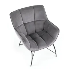 Garnero Arredamenti Poltrone Design|Poltrone Relax-Poltrona relax da sala in velluto grigio nero Indiana