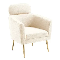 Garnero Arredamenti Poltrone Design|Poltrone Relax-Poltrona relax da salotto in tessuto panna oro Picaro