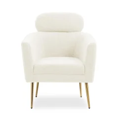 Garnero Arredamenti Poltrone Design|Poltrone Relax-Poltrona relax da salotto in tessuto panna oro Picaro