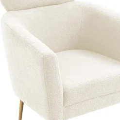 Garnero Arredamenti Poltrone Design|Poltrone Relax-Poltrona relax da salotto in tessuto panna oro Picaro