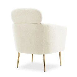 Garnero Arredamenti Poltrone Design|Poltrone Relax-Poltrona relax da salotto in tessuto panna oro Picaro