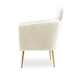 Garnero Arredamenti Poltrone Design|Poltrone Relax-Poltrona relax da salotto in tessuto panna oro Picaro