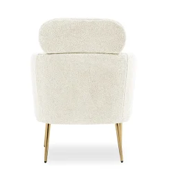 Garnero Arredamenti Poltrone Design|Poltrone Relax-Poltrona relax da salotto in tessuto panna oro Picaro