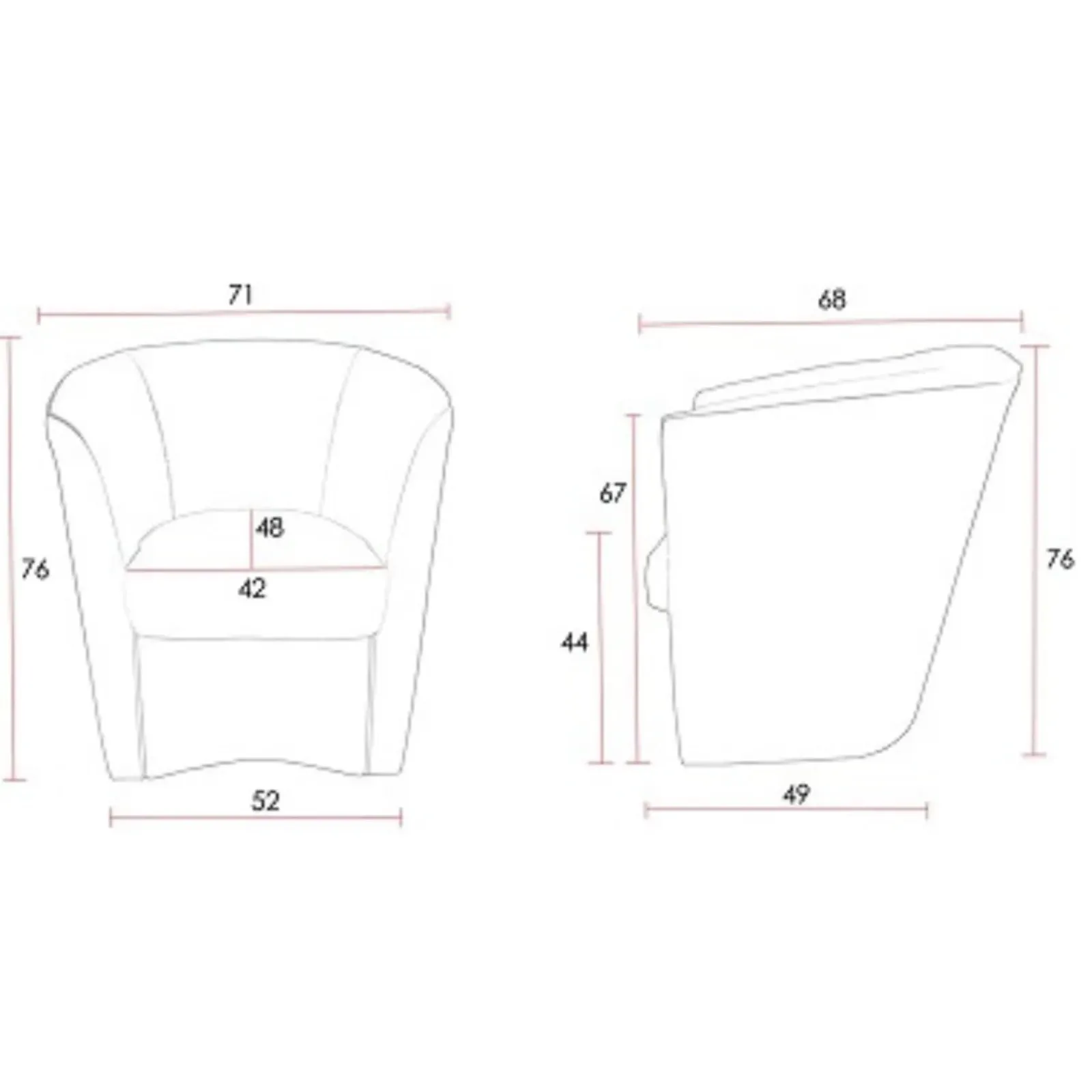 Garnero Arredamenti Poltrone Sala D'attesa-Poltrona relax imbottita in ecopelle nocciola Valentina Beige