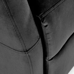 Garnero Arredamenti Poltrone Relax|Poltroncine Imbottite-Poltrona relax reclinabile in velluto antracite nero Sirmione