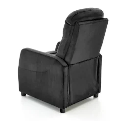 Garnero Arredamenti Poltrone Relax|Poltroncine Imbottite-Poltrona relax reclinabile in velluto antracite nero Sirmione