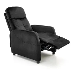 Garnero Arredamenti Poltrone Relax|Poltroncine Imbottite-Poltrona relax reclinabile in velluto antracite nero Sirmione