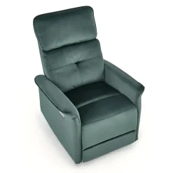 Garnero Arredamenti Poltrone Design|Poltrone Relax-Poltrona relax reclinabile elettrica in velluto verde Fatia
