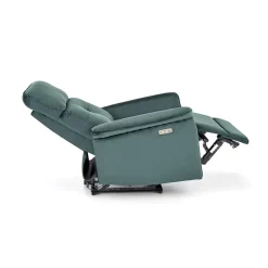 Garnero Arredamenti Poltrone Design|Poltrone Relax-Poltrona relax reclinabile elettrica in velluto verde Fatia