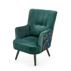 Garnero Arredamenti Poltrone Design|Poltrone Relax-Poltrona relax soggiorno in velluto verde scuro nero Nicosia