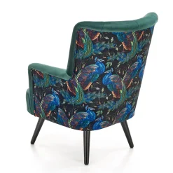 Garnero Arredamenti Poltrone Design|Poltrone Relax-Poltrona relax soggiorno in velluto verde scuro nero Nicosia