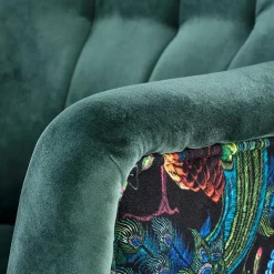 Garnero Arredamenti Poltrone Design|Poltrone Relax-Poltrona relax soggiorno in velluto verde scuro nero Nicosia