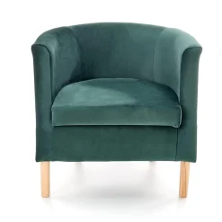 Garnero Arredamenti Poltrone Design|Poltrone Relax-Poltrona soggiorno in tessuto verde scuro rovere Macao