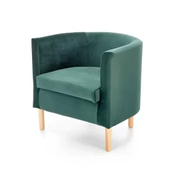 Garnero Arredamenti Poltrone Design|Poltrone Relax-Poltrona soggiorno in tessuto verde scuro rovere Macao