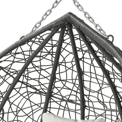 Garnero Arredamenti Dondoli Da Giardino|Poltrone Da Giardino-Poltrona sospesa 2 posti da giardino 120x200h cm grigio con cuscini Ibisco Grigio scuro - Grigio chiaro