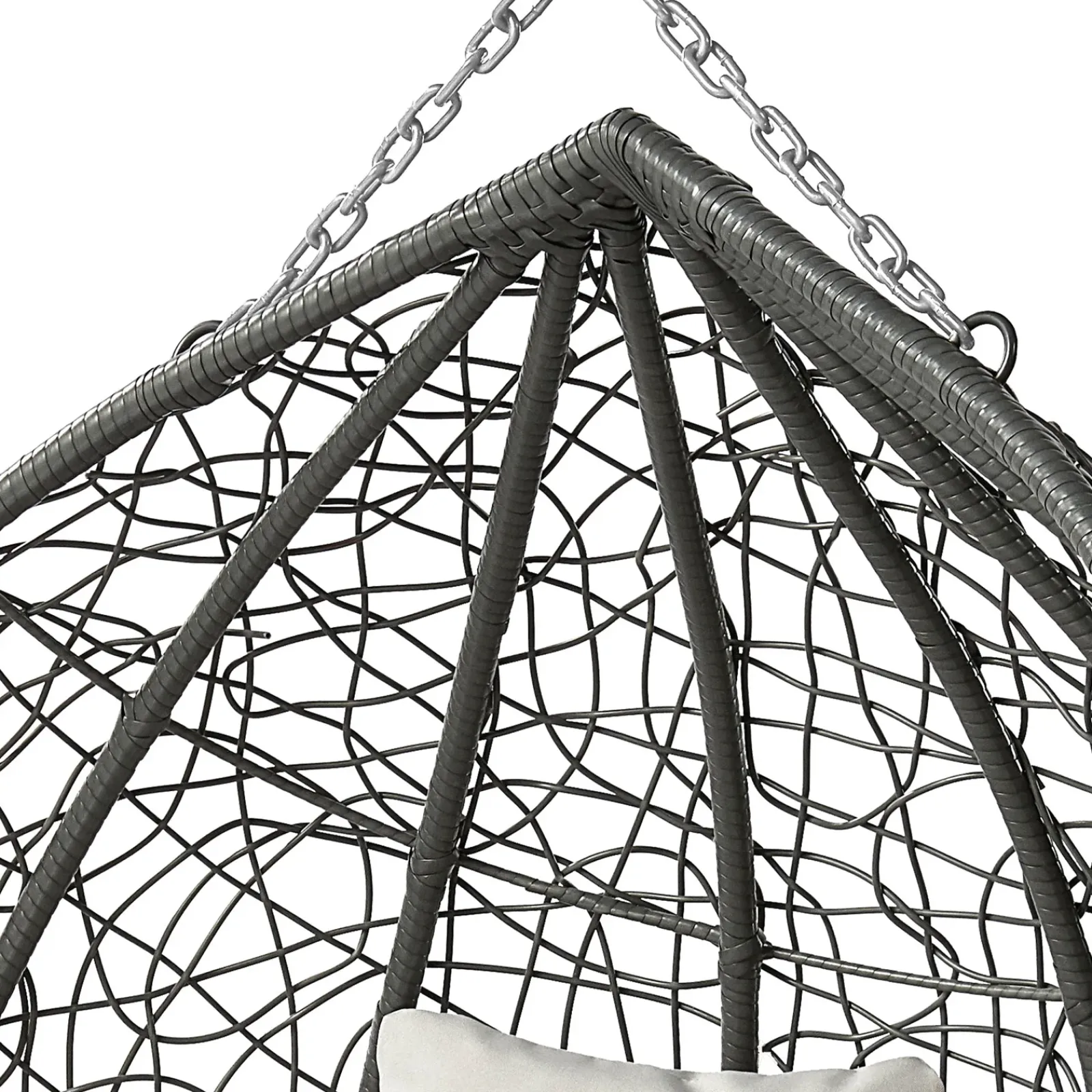 Garnero Arredamenti Dondoli Da Giardino|Poltrone Da Giardino-Poltrona sospesa 2 posti da giardino 120x200h cm grigio con cuscini Ibisco Grigio scuro - Grigio chiaro