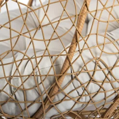 Garnero Arredamenti Poltrone Da Giardino-Poltrona sospesa 2 posti da giardino 120x200h cm marrone con cuscino beige Ibisco Rovere - Beige