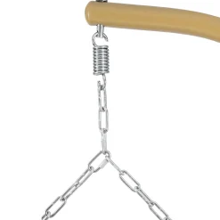 Garnero Arredamenti Poltrone Da Giardino-Poltrona sospesa 2 posti da giardino 120x200h cm marrone con cuscino beige Ibisco Rovere - Beige