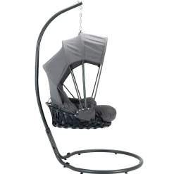 Garnero Arredamenti Dondoli Da Giardino|Poltrone Da Giardino-Poltrona sospesa a dondolo da giardino 136x196h cm grigio Flora