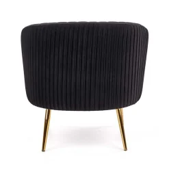 Garnero Arredamenti Poltrone Design|Poltrone Sala D'attesa-Poltroncina design in velluto con gambe oro Romance Nero