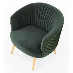 Garnero Arredamenti Poltrone Design|Poltrone Sala D'attesa-Poltroncina design in velluto con gambe oro Romance Verde