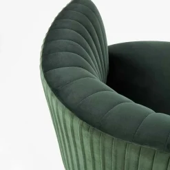 Garnero Arredamenti Poltrone Design|Poltrone Sala D'attesa-Poltroncina design in velluto con gambe oro Romance Verde