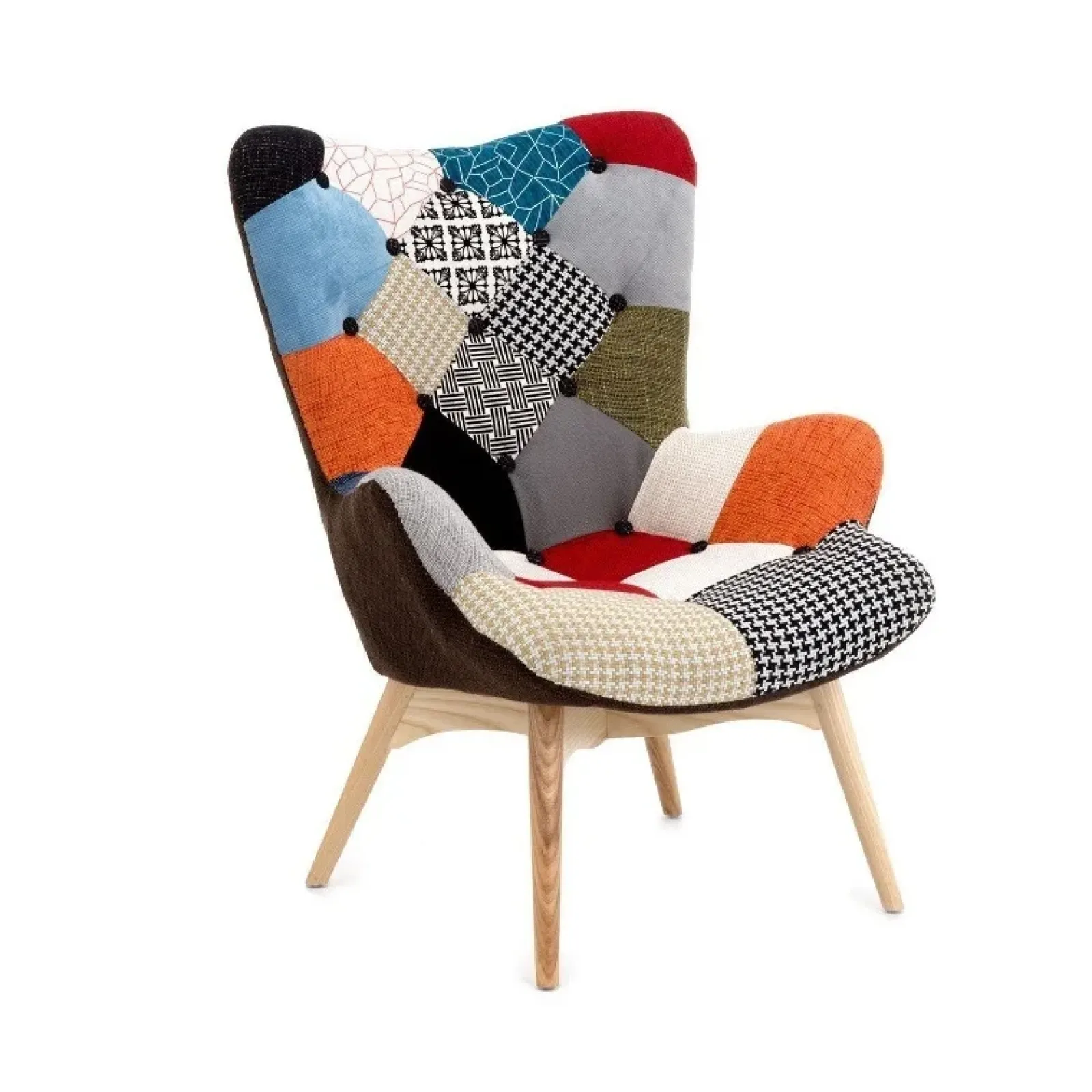 Garnero Arredamenti Poltroncine Imbottite-Poltroncina relax design in tessuto multicolore Norma