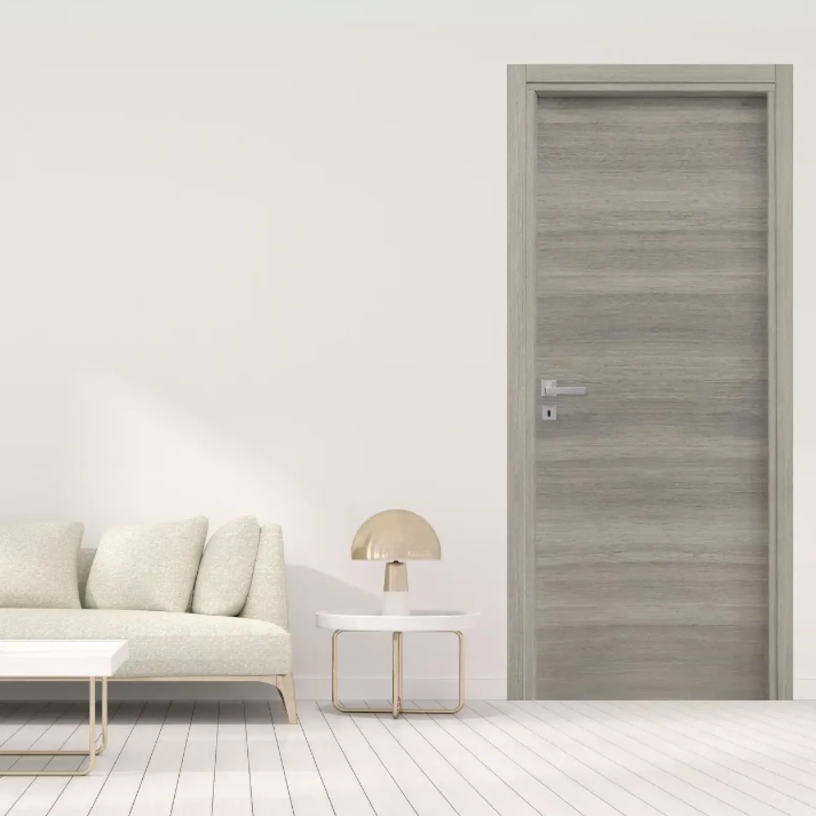 Garnero Arredamenti Porte-Porta battente reversibile per interni 90x210h cm Niagara Rovere Grigio