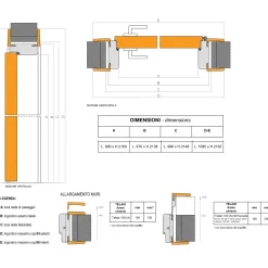 Garnero Arredamenti Porte-Porta battente reversibile per interni 90x210h cm Niagara Rovere Grigio