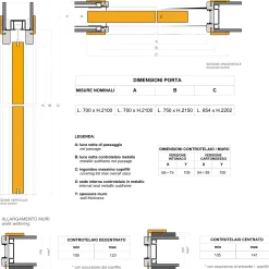 Garnero Arredamenti Porte-Porta battente reversibile per interni 70x210h cm bianca Niagara Bianco Opaco