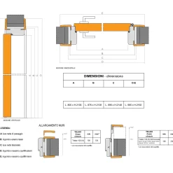 Garnero Arredamenti Porte-Porta battente reversibile per interni 80x210h cm bianca Niagara Bianco Opaco