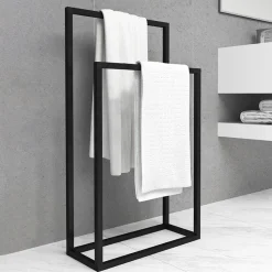 Garnero Arredamenti Accessori Bagno-Portasciugamani da bagno 50x89cm metallo nero Yapen